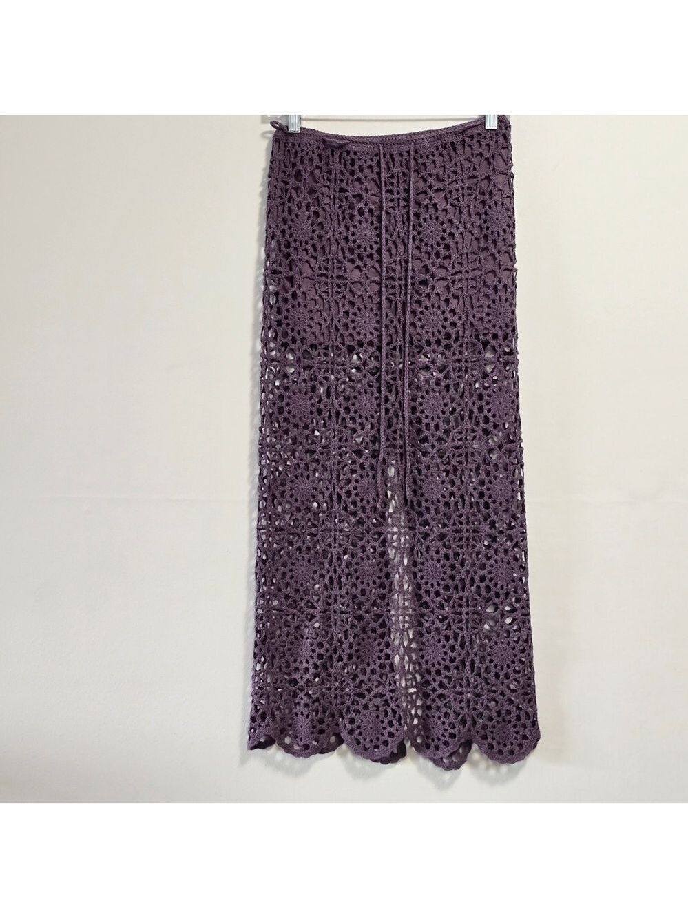Pull &Bear Elegant Purple Crochet Skirt